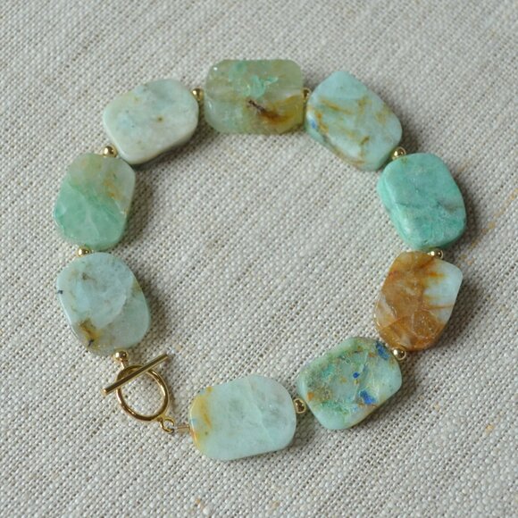 Chunky Chrysoprase Beaded Bracelet - Made in Canada - Picture 7 of 10